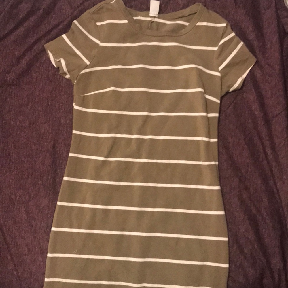 Xs olive striped dress